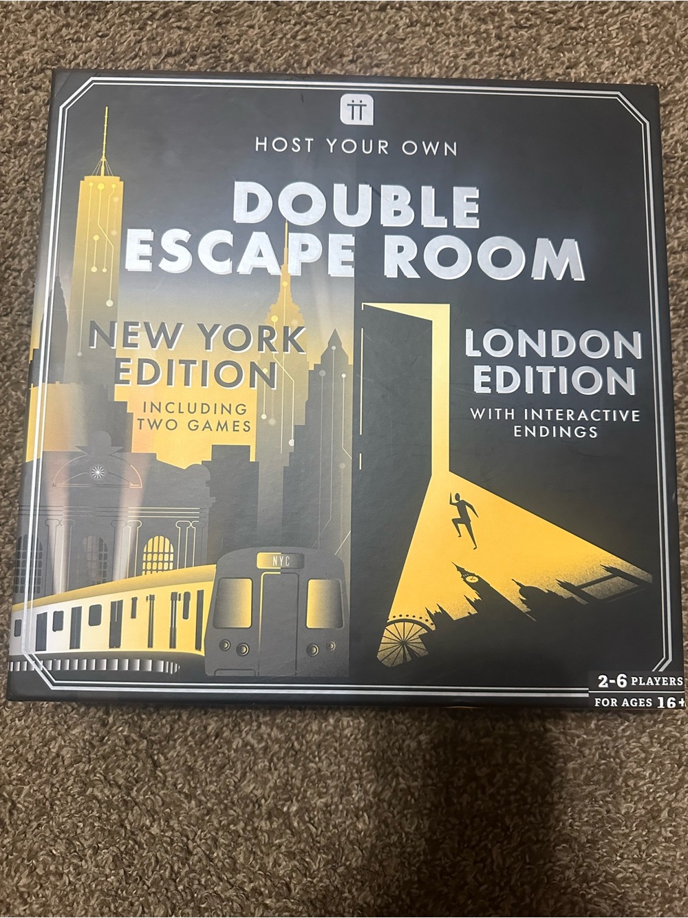 Brand New! Never Used! Double Escape Room Board Game- New York & London Edition